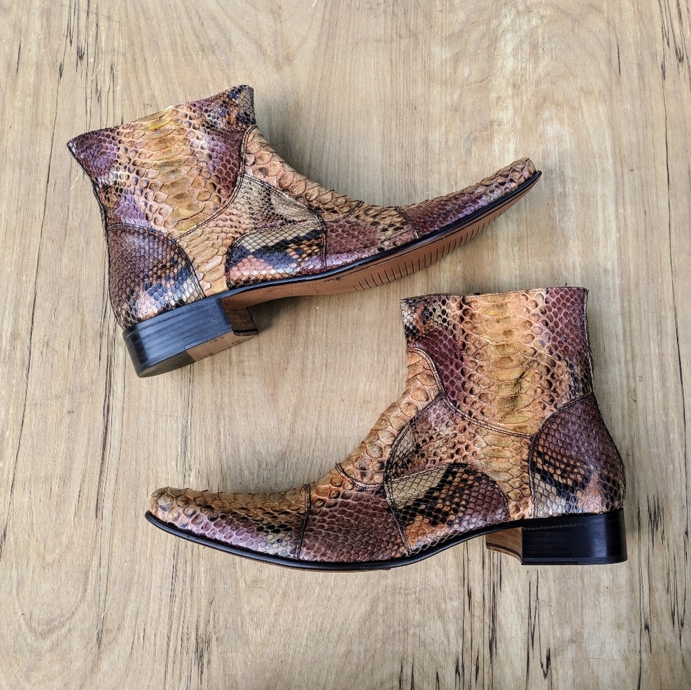 Mark Nason Men's Brown Boots Python Leather Sz 12